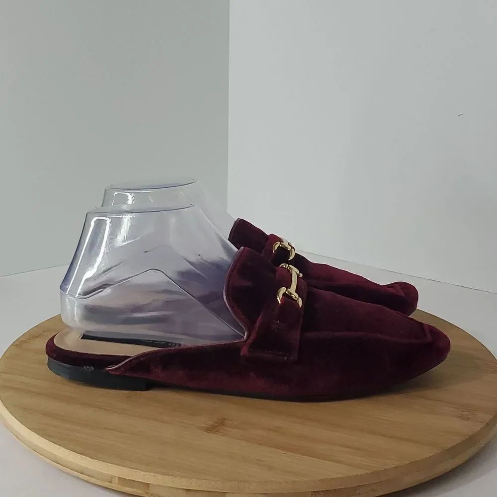 Steven by Steve Madden Rilee Women's Burgundy Velvet Loafers Flats Size 8.5M